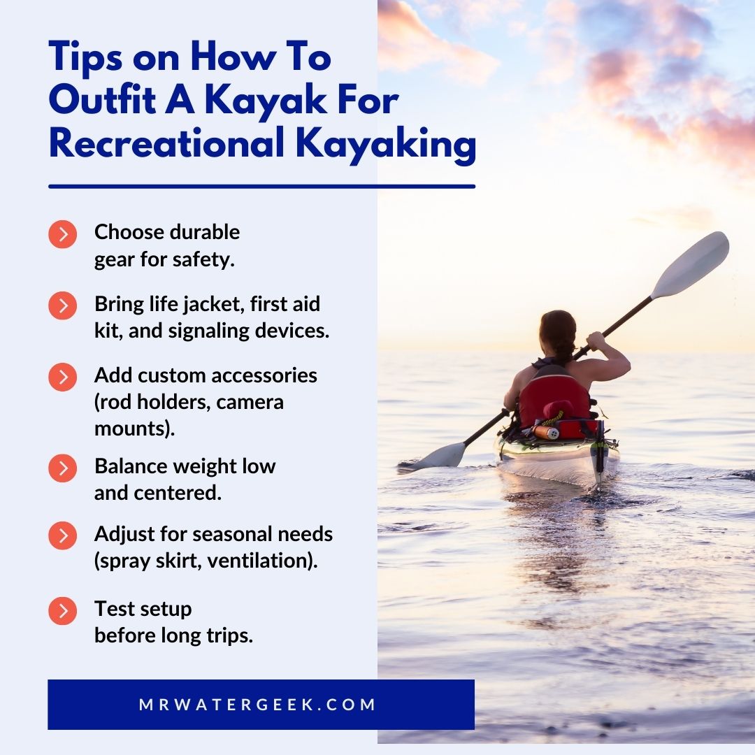 kayak outfit tips on how to outfit a kayak for recreational kayaking