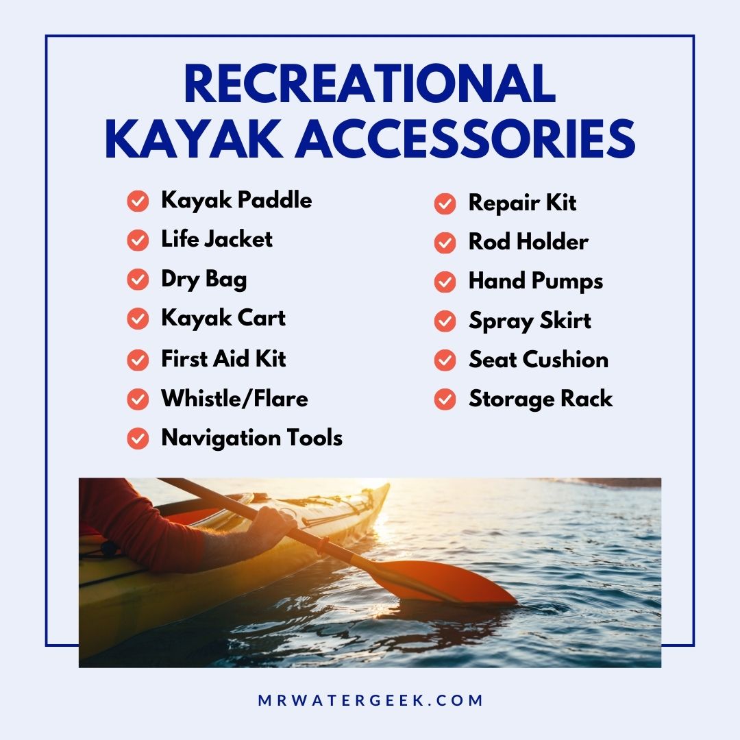 recreational kayak accessories list