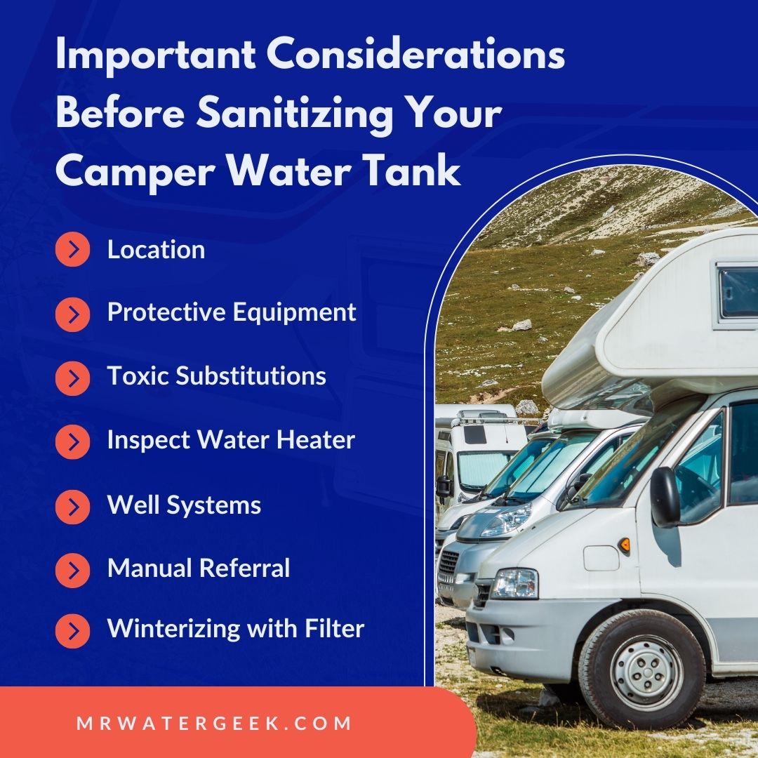 important considerations before sanitizing your camper water tank