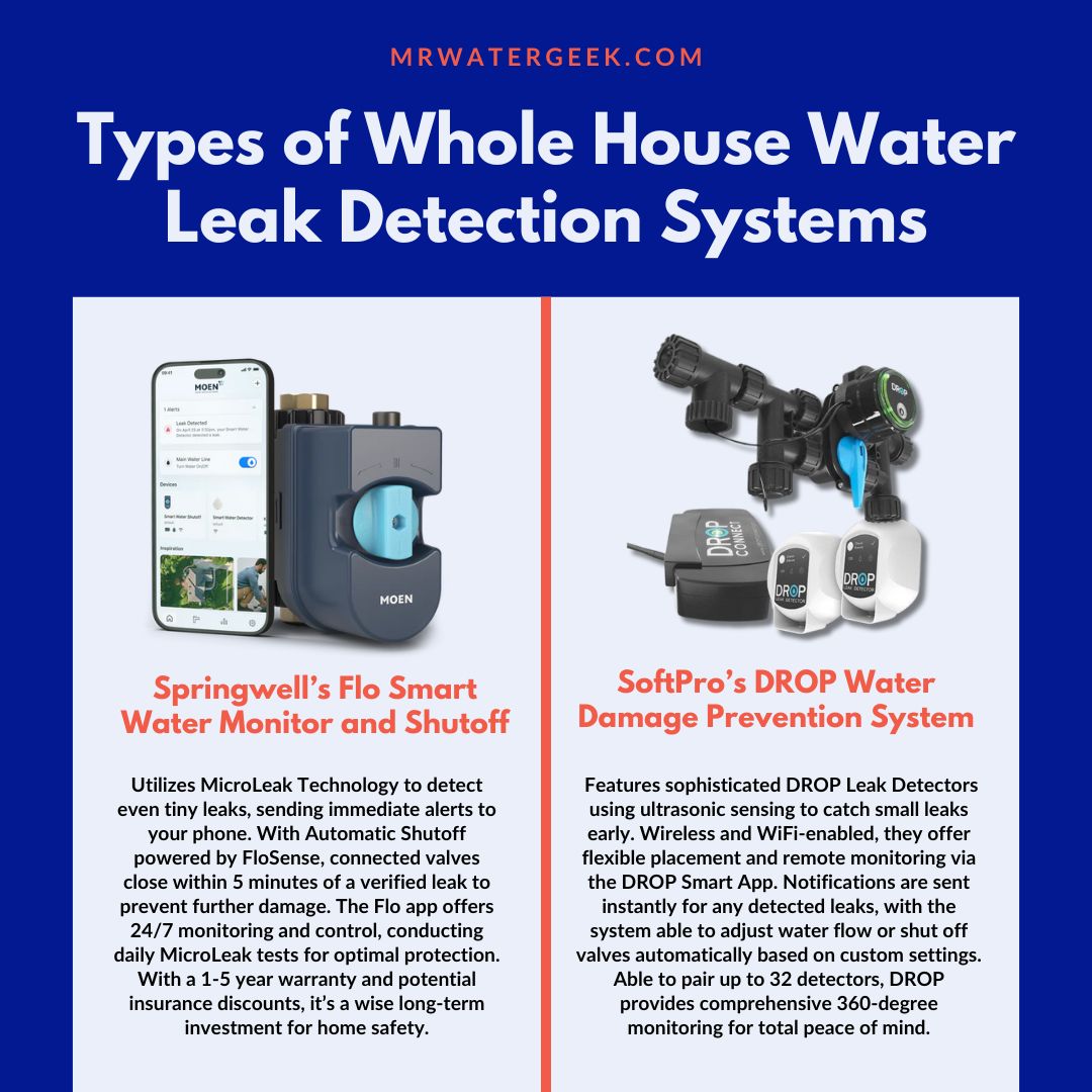 types of whole house water leak detection systems