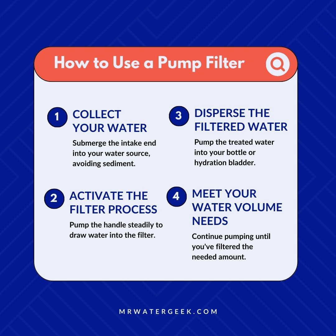 how to use a pump filter